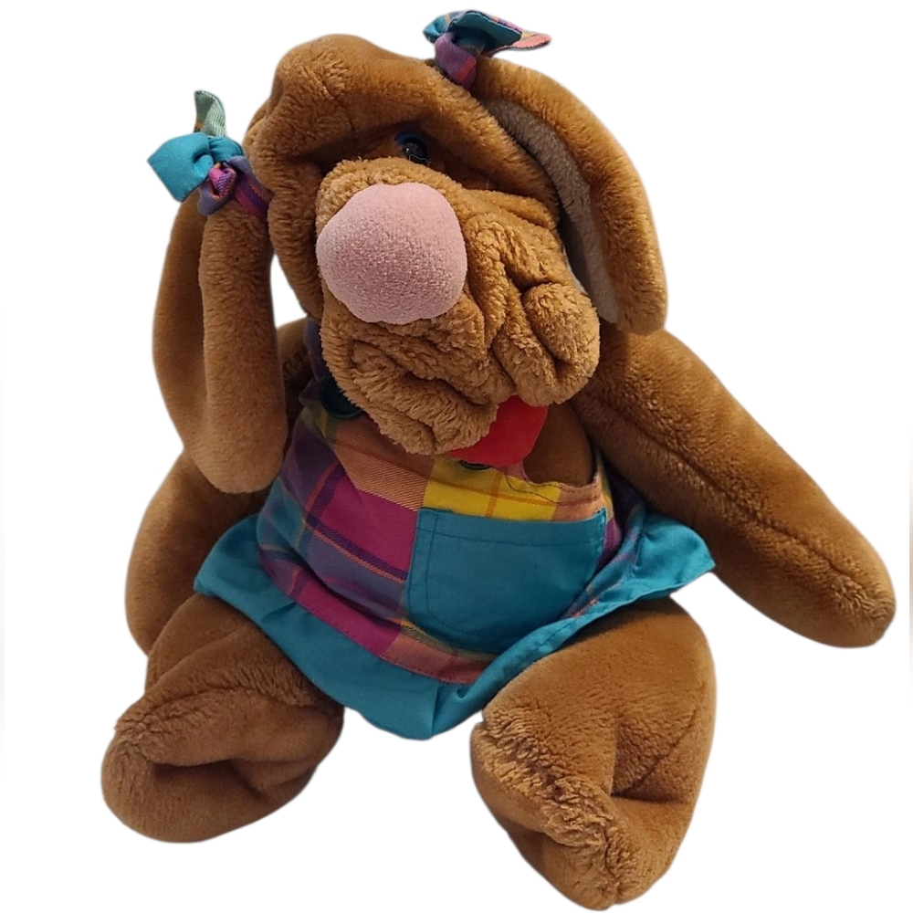 Wrinkles Dog Puppet 17" Plush - Jamie 1981 Ganzbros